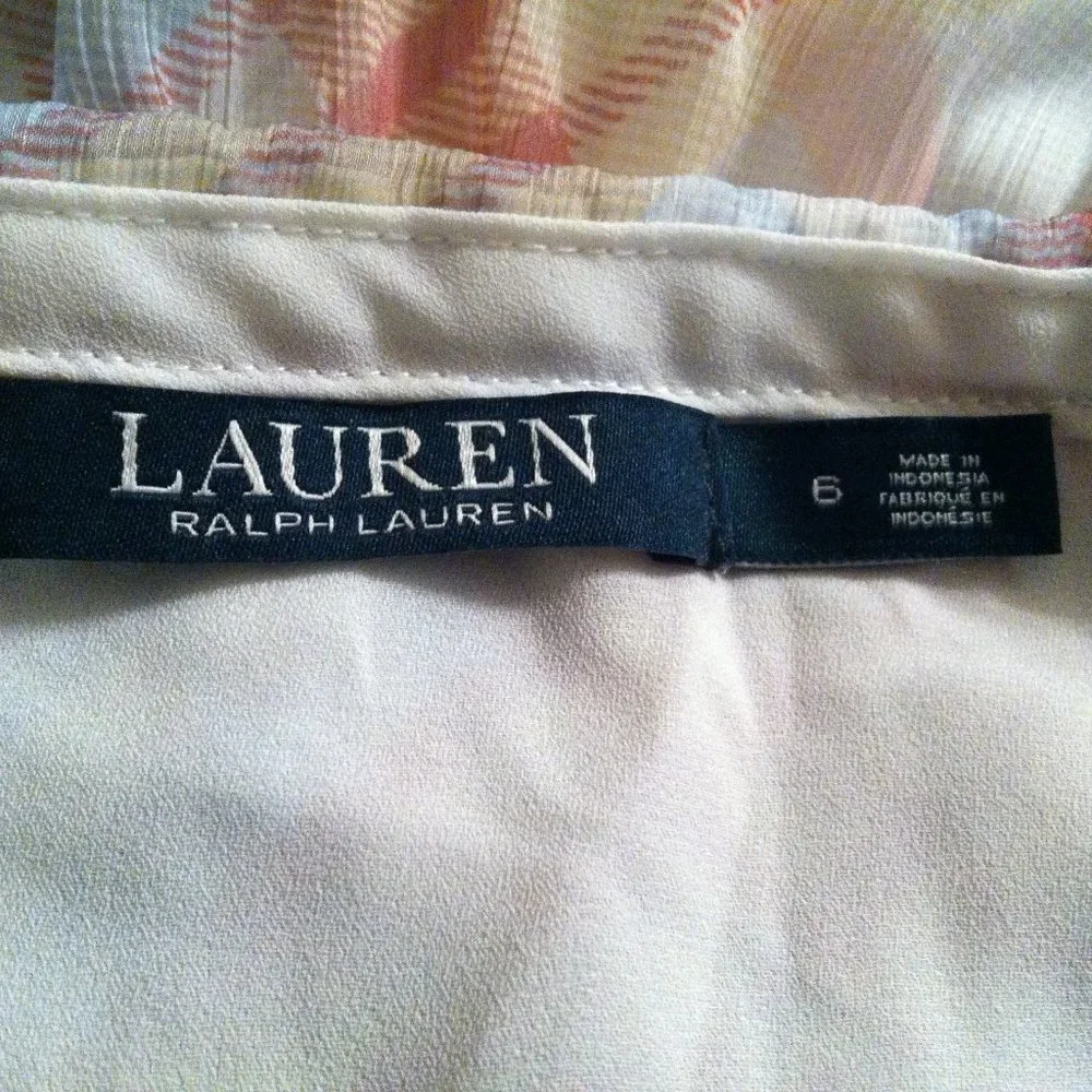 RALPH LAUREN WOMEN'S NEW CREAM 100%POLYESTER SKIRT SIZE: 6